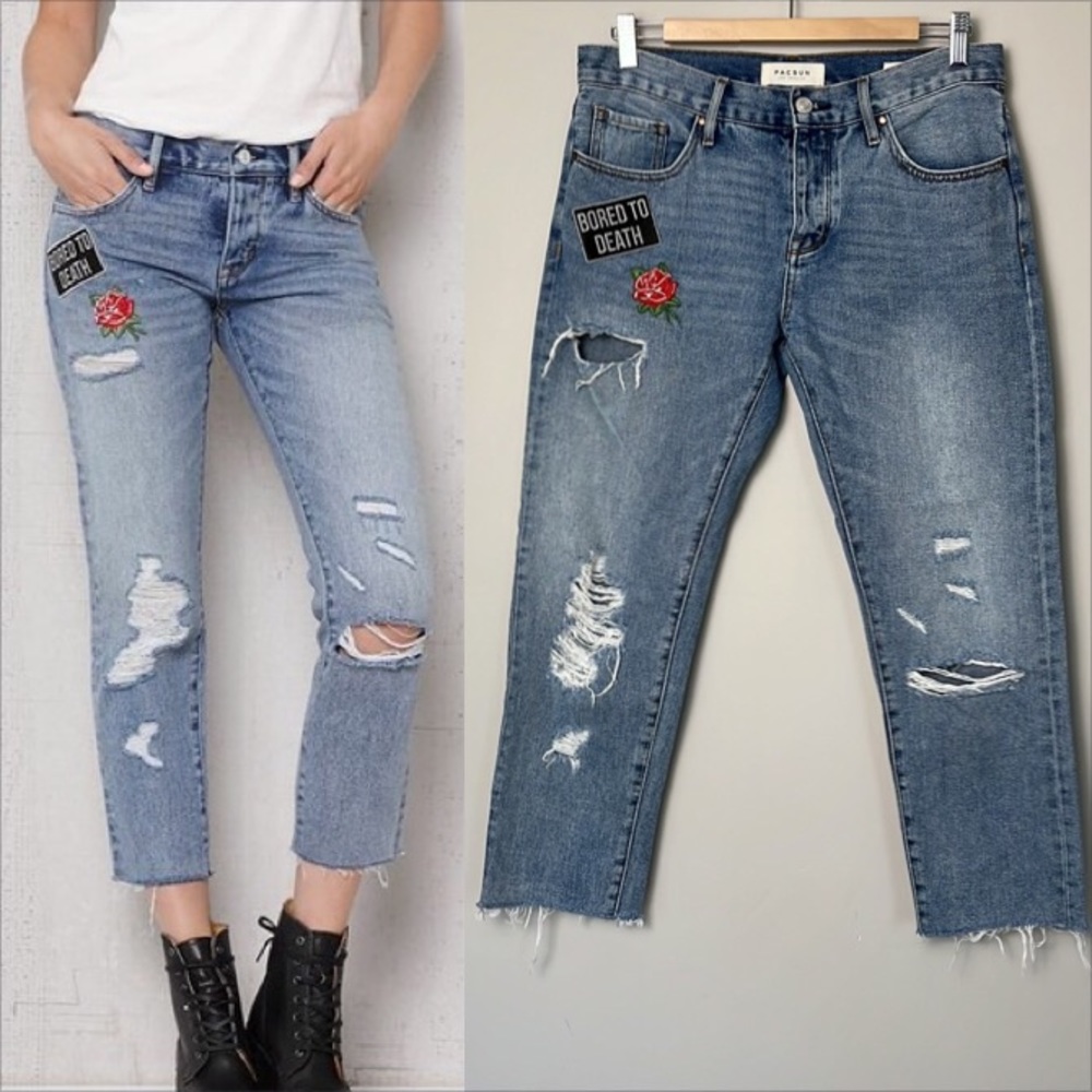 PacSun Girlfriend Patch Jeans